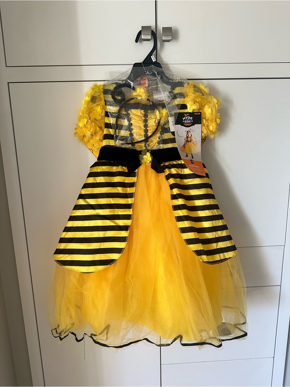 Hyde and Eek Kids 2-3T Bumblebee Costume Dress with wings and headband NWT